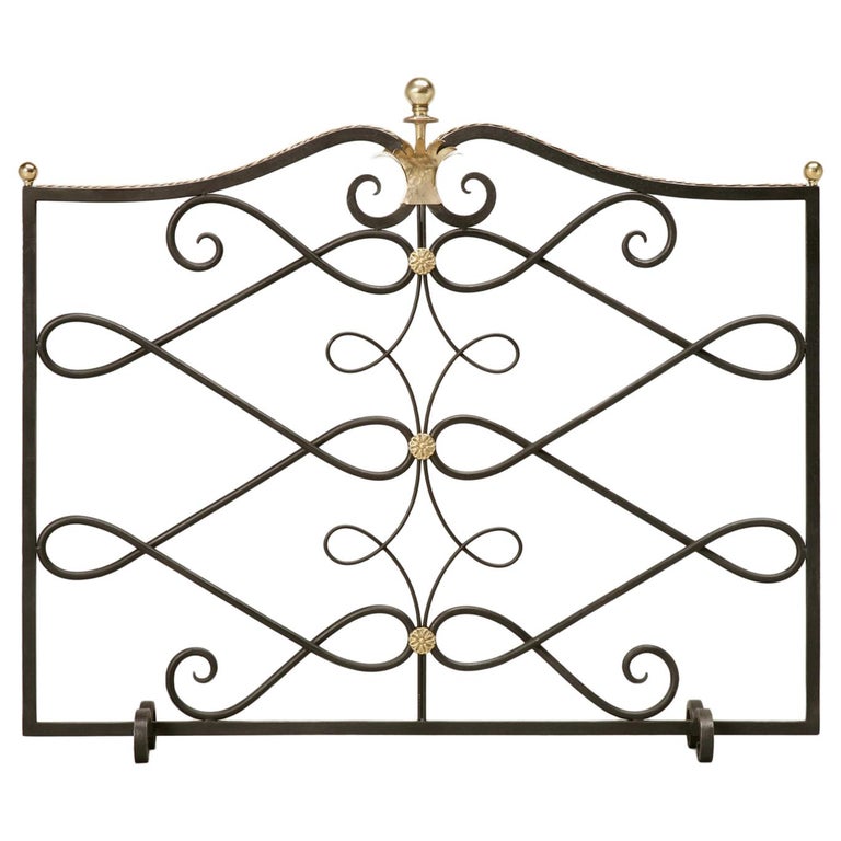 Custom Handmade Steel and Brass Fireplace Screen in any Dimension or