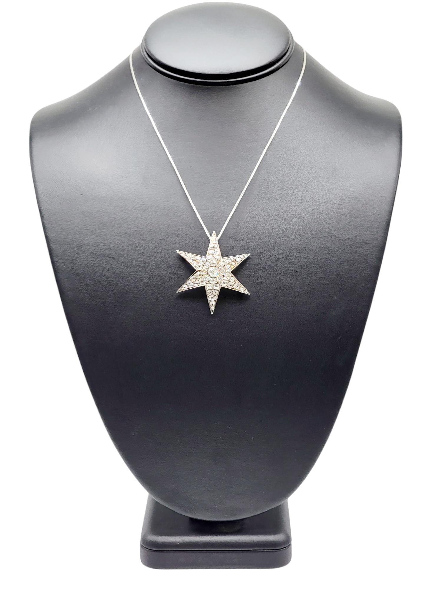 Custom Handmade Victorian 7.05 CTW Diamond Star Brooch / Pendant Gold & Sterling 3