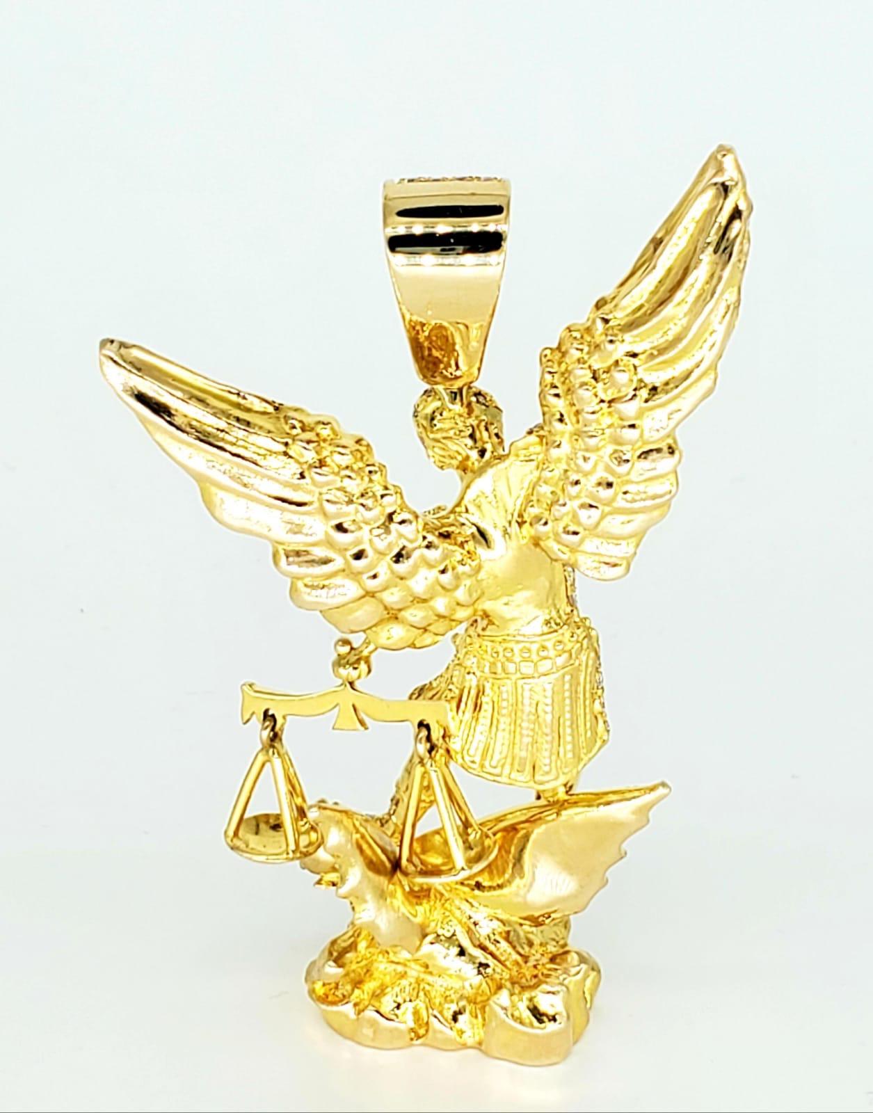 st michael 14k gold pendant