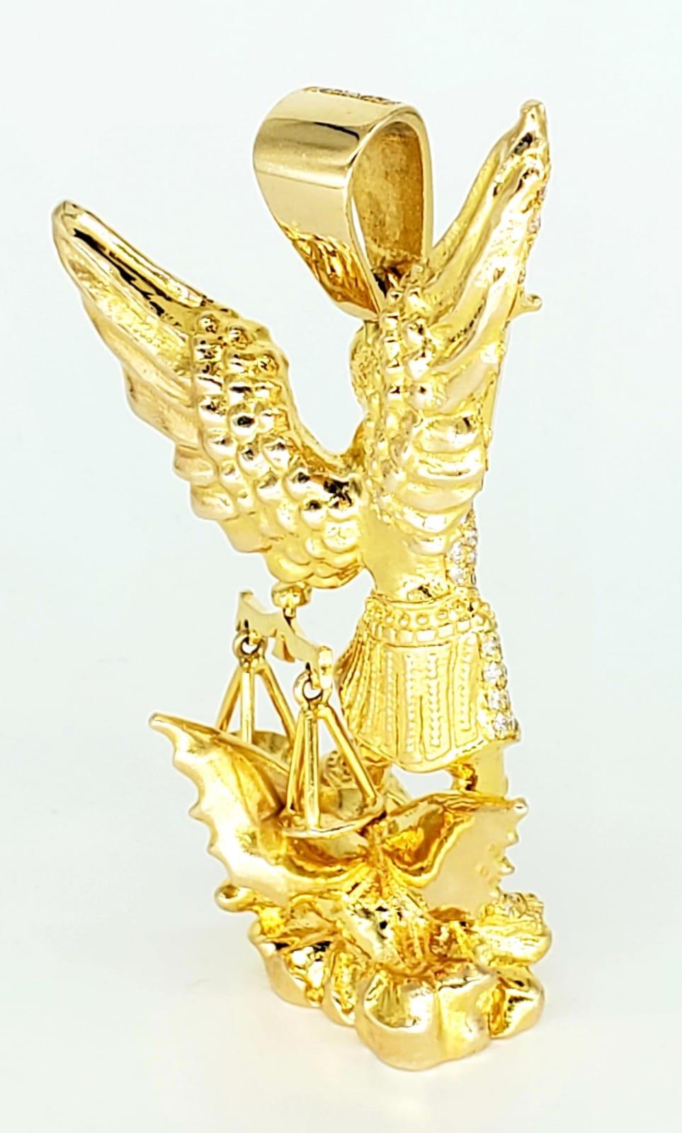 diamond st michael pendant