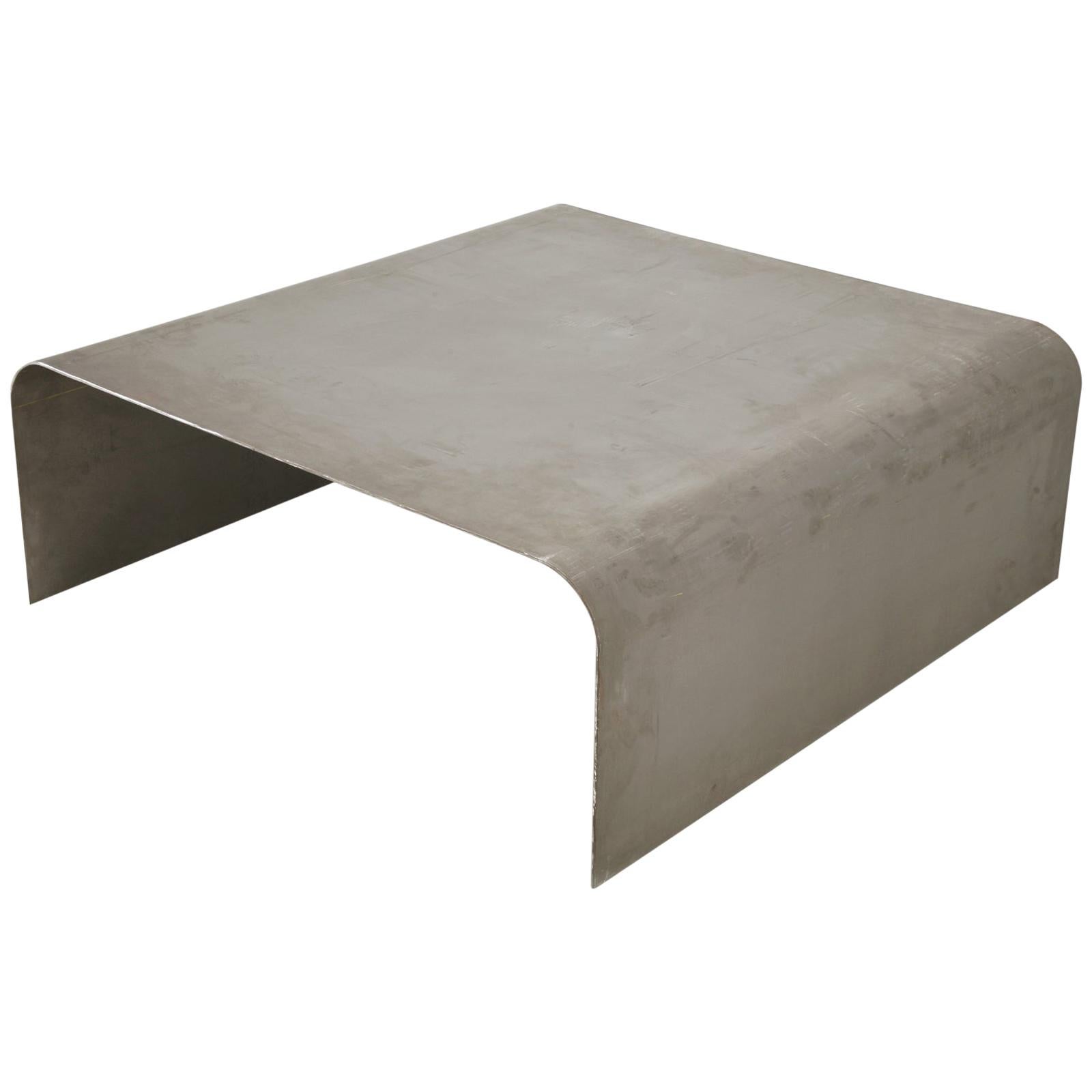 Custom Heavy-Duty Industrial Style Thick Steel Coffee Table in Most Size For Sale