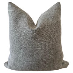 Custom Heavy Flax Woven Textured Belgian Linen Pillow with Down Insert 