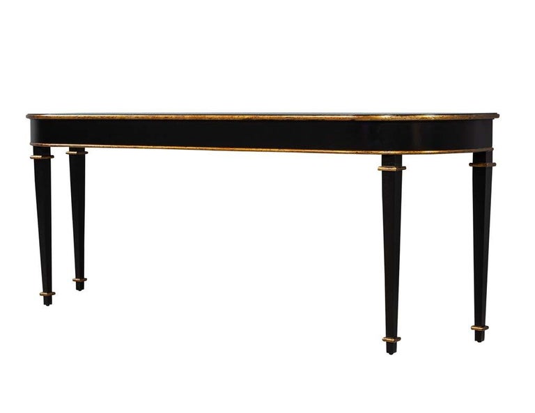 Custom Hepplewhite Style Black Lacquered Console Table by ...