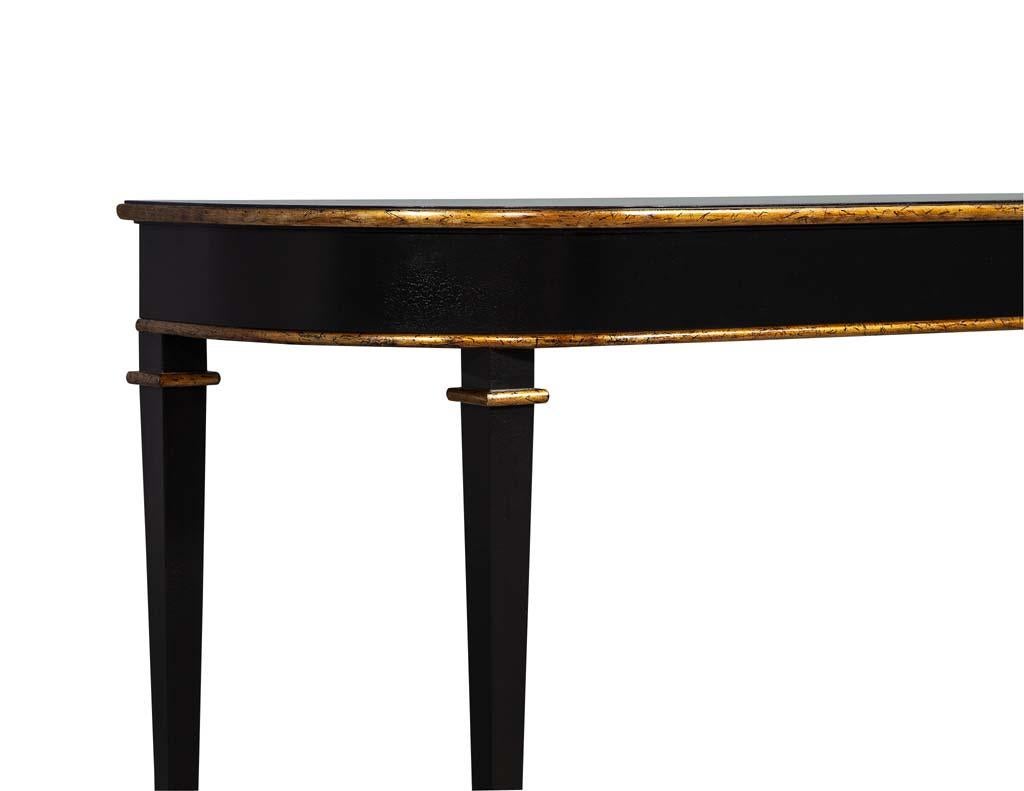 Custom Hepplewhite Style Black Lacquered Console Table by Carrocel In New Condition In North York, ON