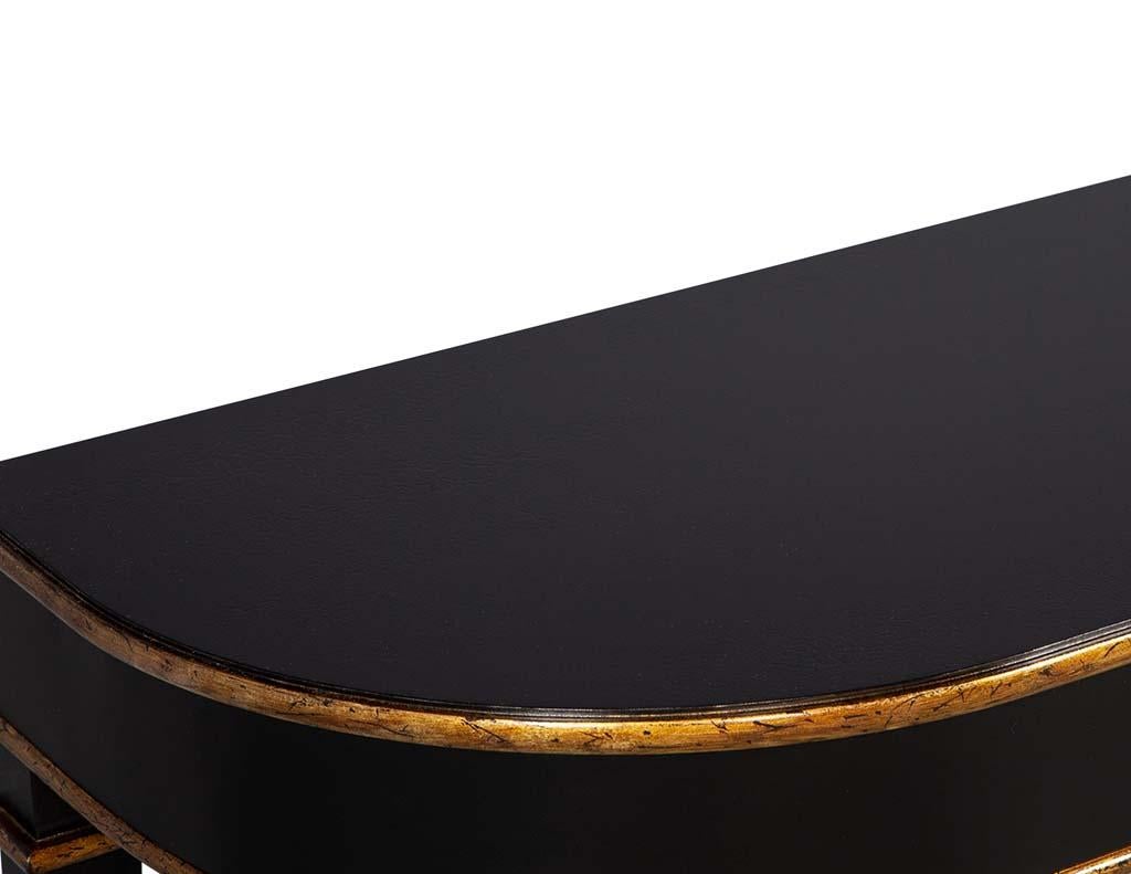 Custom Hepplewhite Style Black Lacquered Console Table by Carrocel 1