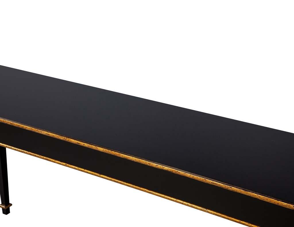 Custom Hepplewhite Style Black Lacquered Console Table by Carrocel 3