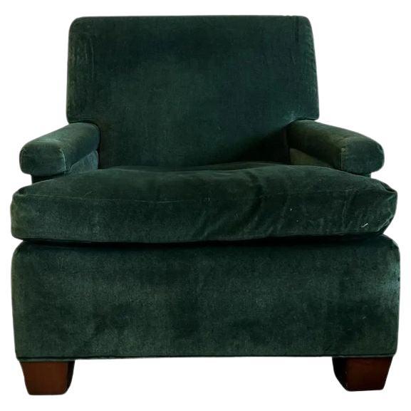Custom Hickory Chair Green Mohair Macdonald Club Chair For Sale