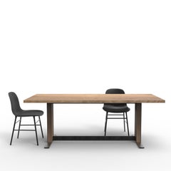 Custom "Hilux" Conference Table Made from Solid Wood with Metal Accents