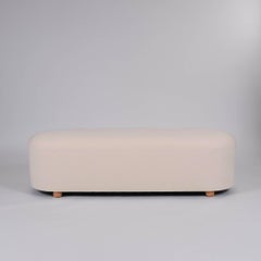 Custom Holland & Sherry White Bouclé Wool Bench
