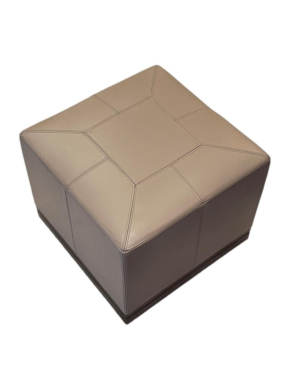 Contemporary Custom Holly Hunt Archipelago Ottoman in Taupe Color For Sale