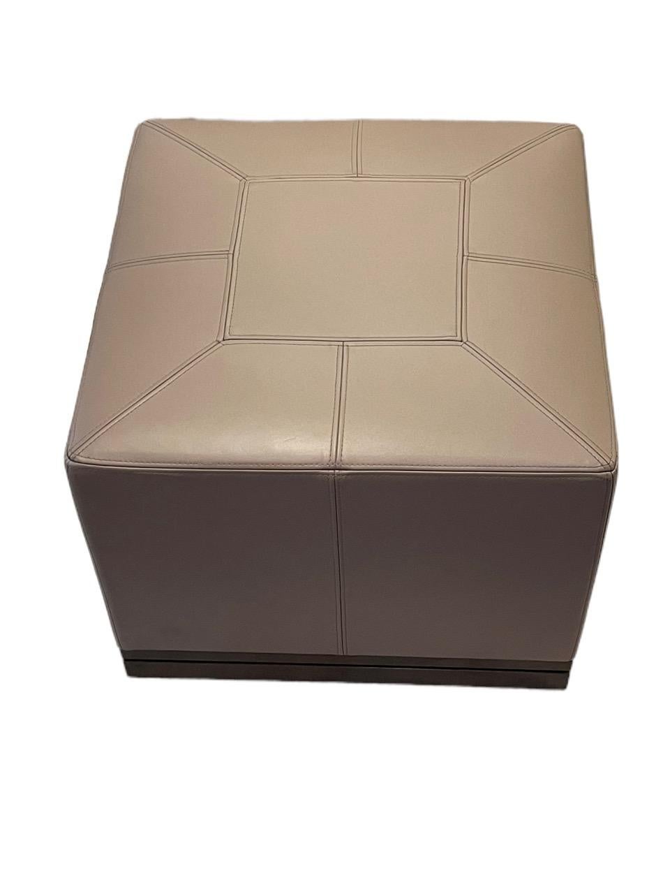 Bronze Custom Holly Hunt Archipelago Ottoman in Taupe Color For Sale