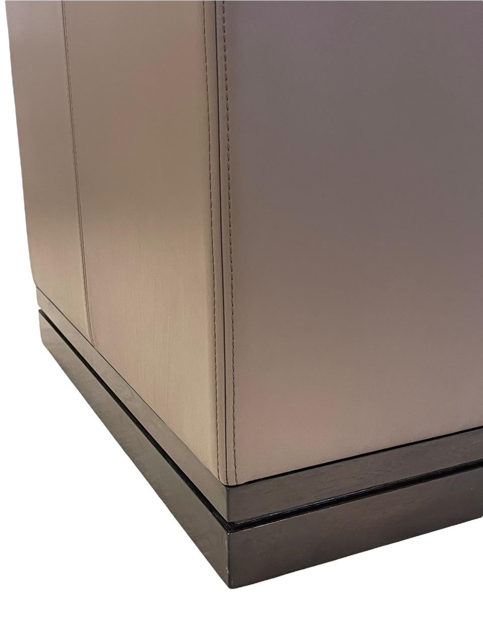 Custom Holly Hunt Archipelago Ottoman in Taupe Color For Sale 1