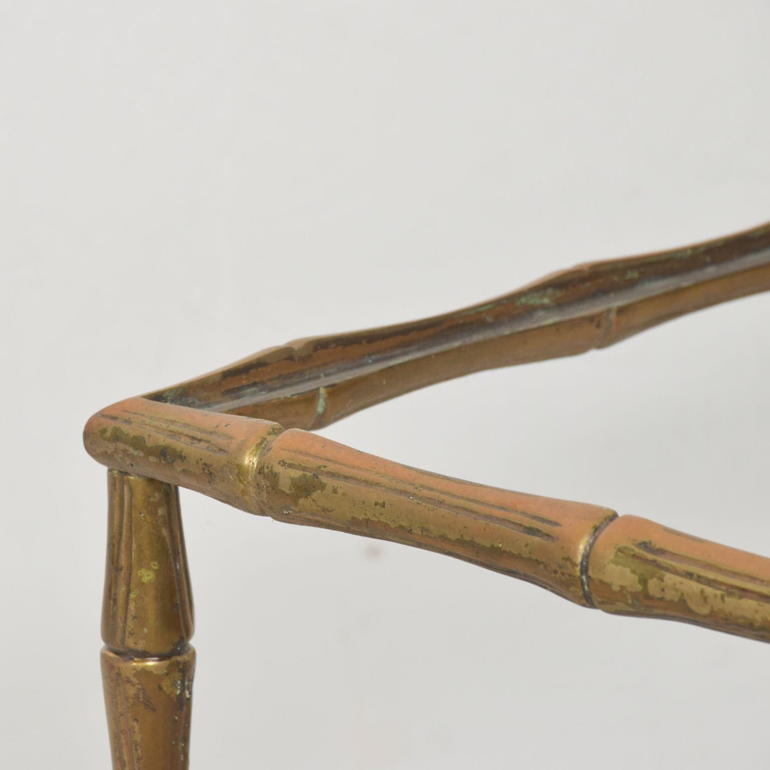1950s Faux Bamboo Brass Square Side Table Arturo Pani For Sale 1