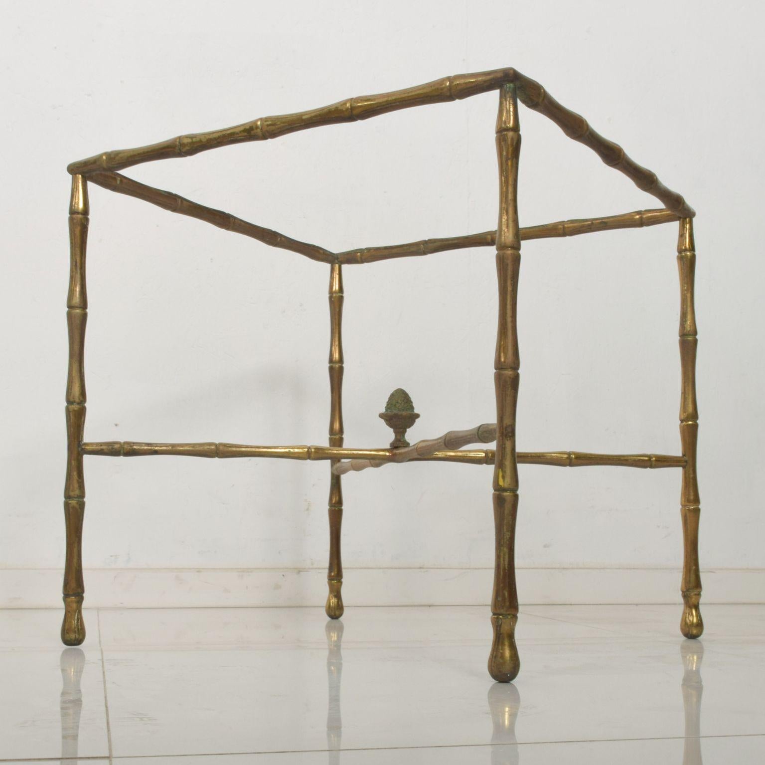 1950s Faux Bamboo Brass Square Side Table Arturo Pani 2