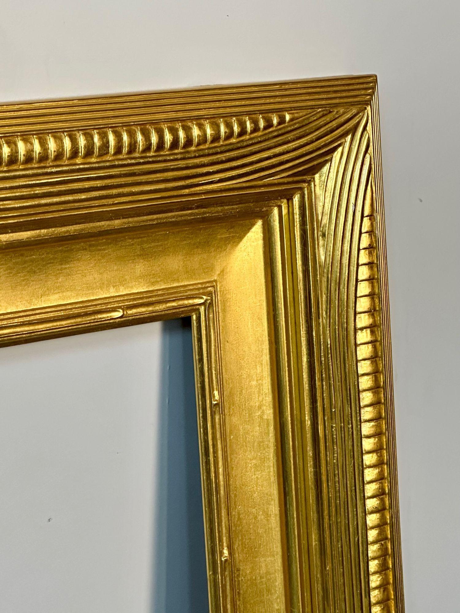 XXIe siècle et contemporain Miroir / cadre de peinture en bois doré sculpté, style Hollywood Regency, sur mesure en vente