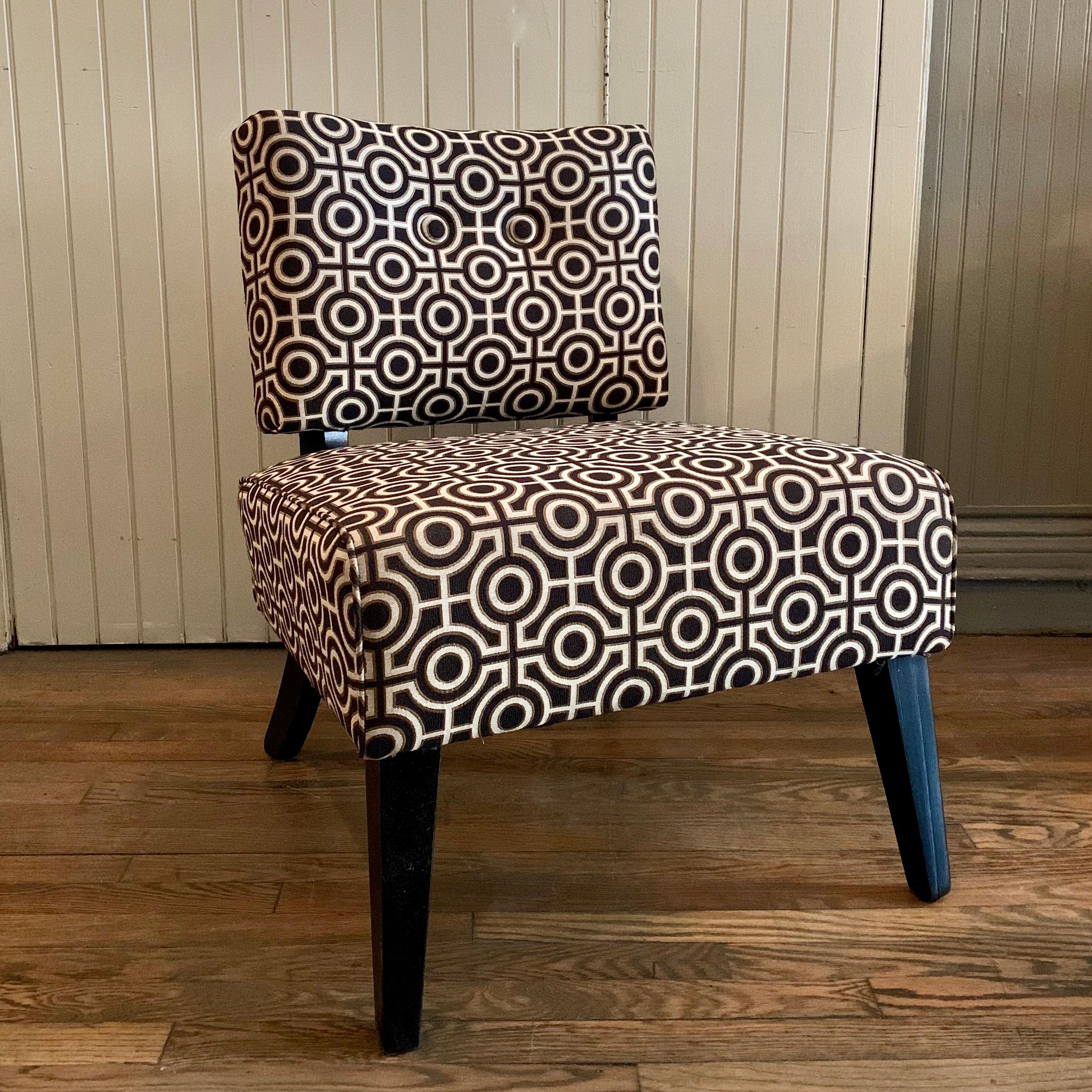 Mid-Century Modern Custom Hollywood Regency Style Slipper Chair