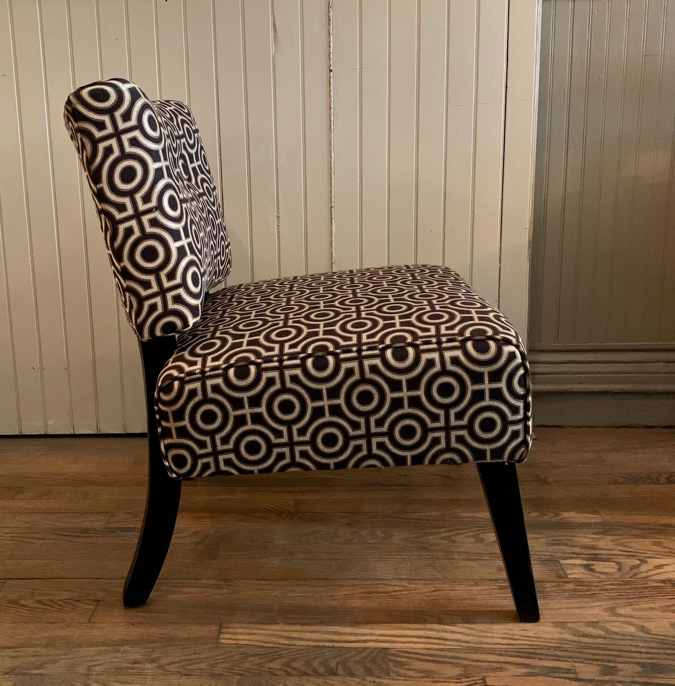 American Custom Hollywood Regency Style Slipper Chair
