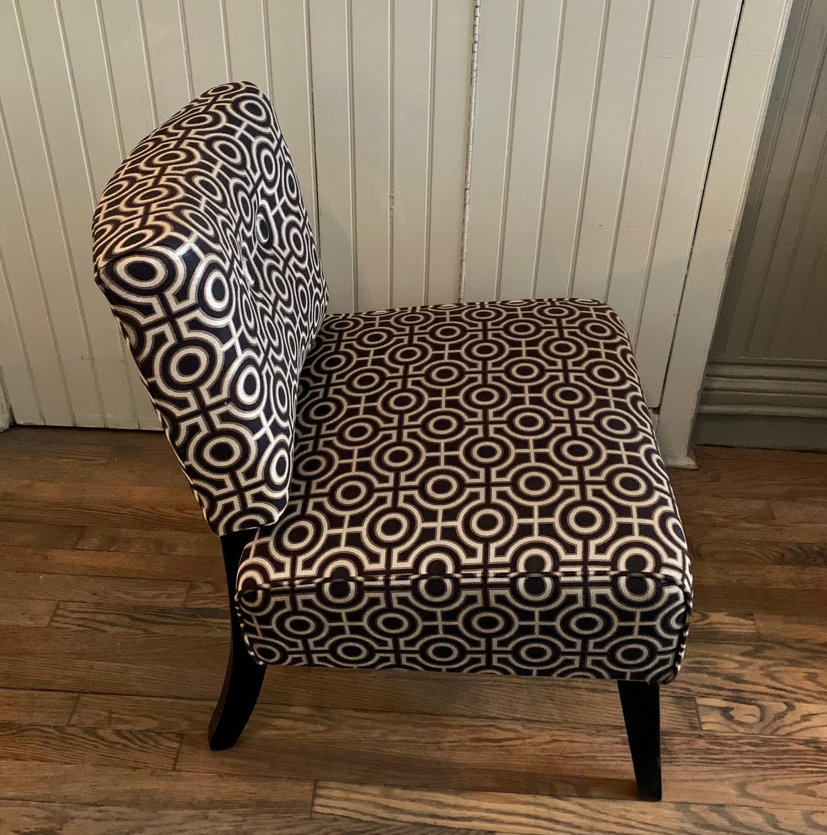 Contemporary Custom Hollywood Regency Style Slipper Chair