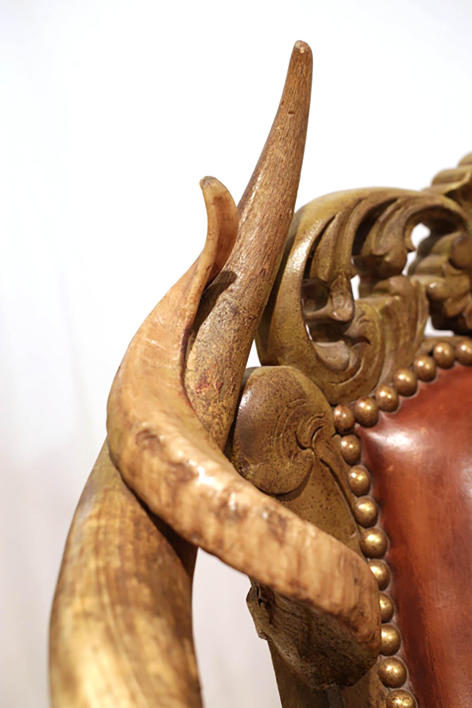 Custom Horn, Leather, Bronze Sofa Signed by Michel Haillard, circa 1990s 5