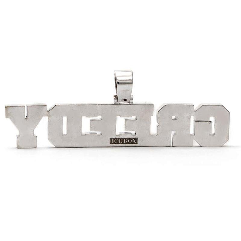 Custom Icebox Diamonds Solid 14 Karat Gold 'GREEDY' Diamond Pendant 45.