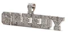 Custom Icebox Diamonds Solid 14 Karat Gold 'GREEDY' Diamond Pendant 45.5 Grams