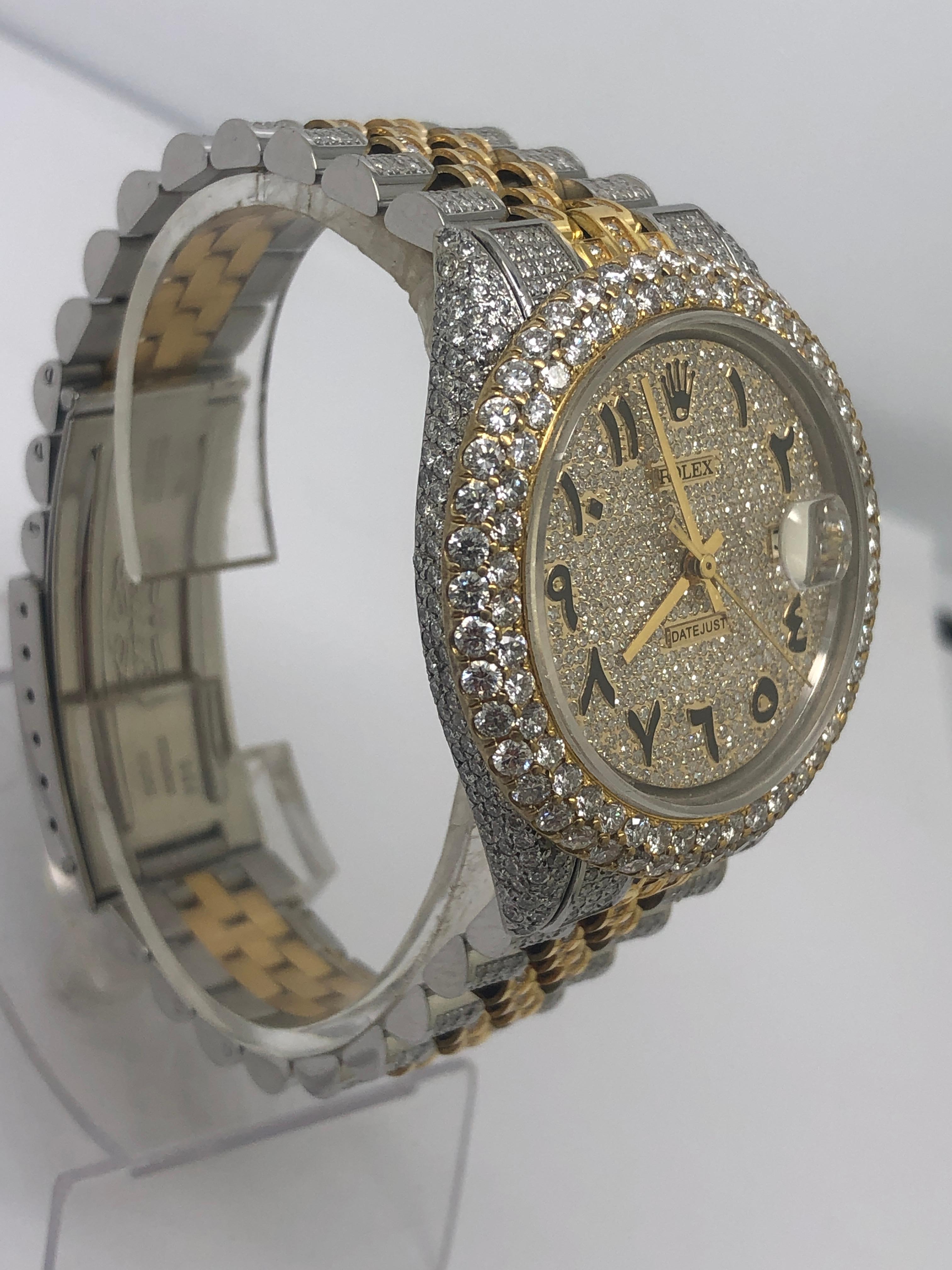 Taille ronde Rolex Montre-bracelet Datejust Jubilee à cadran arabe et cadran délavé sur mesure, avec icône en vente