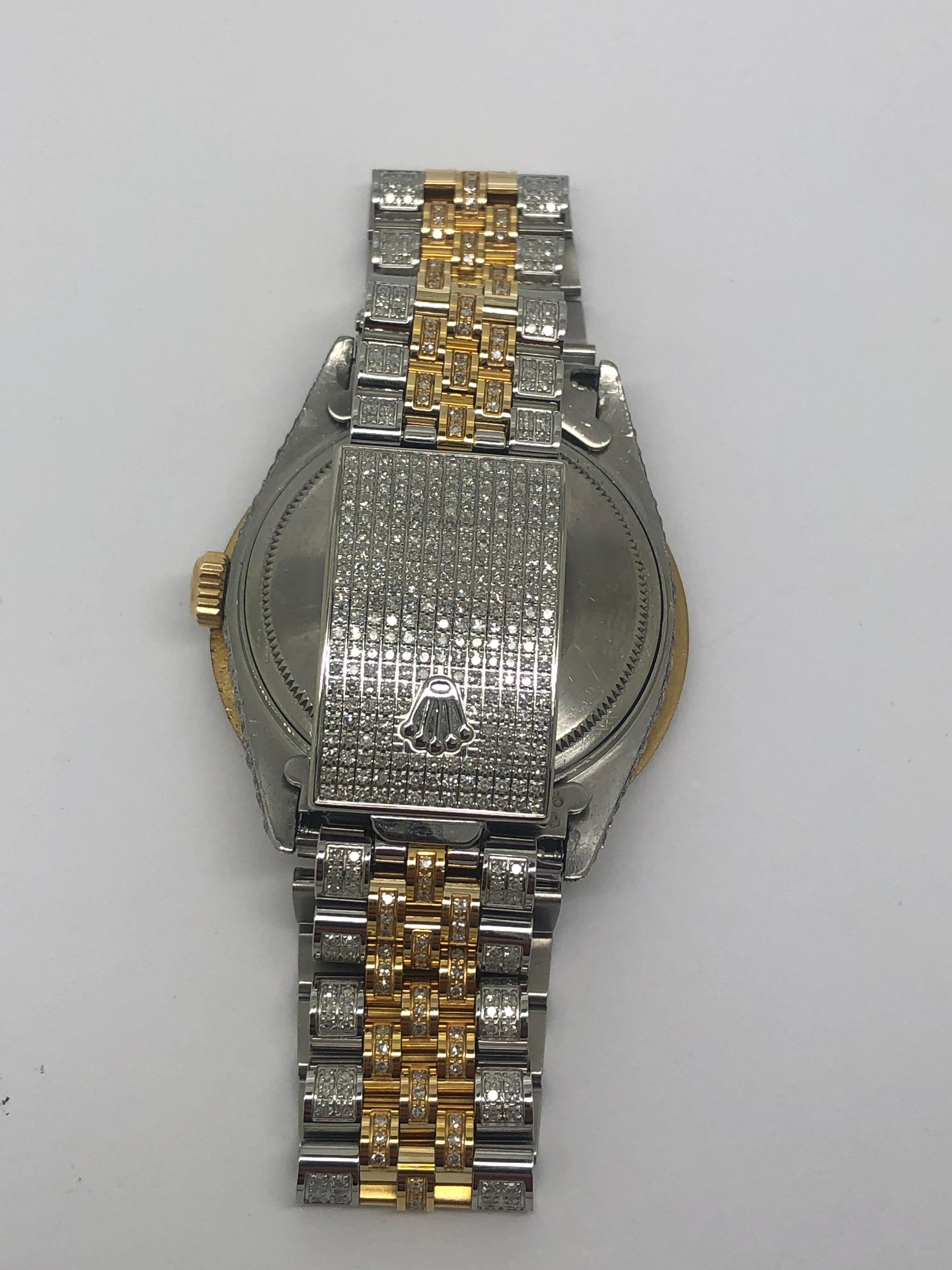 Rolex Montre-bracelet Datejust Jubilee à cadran arabe et cadran délavé sur mesure, avec icône Excellent état - En vente à New York, NY