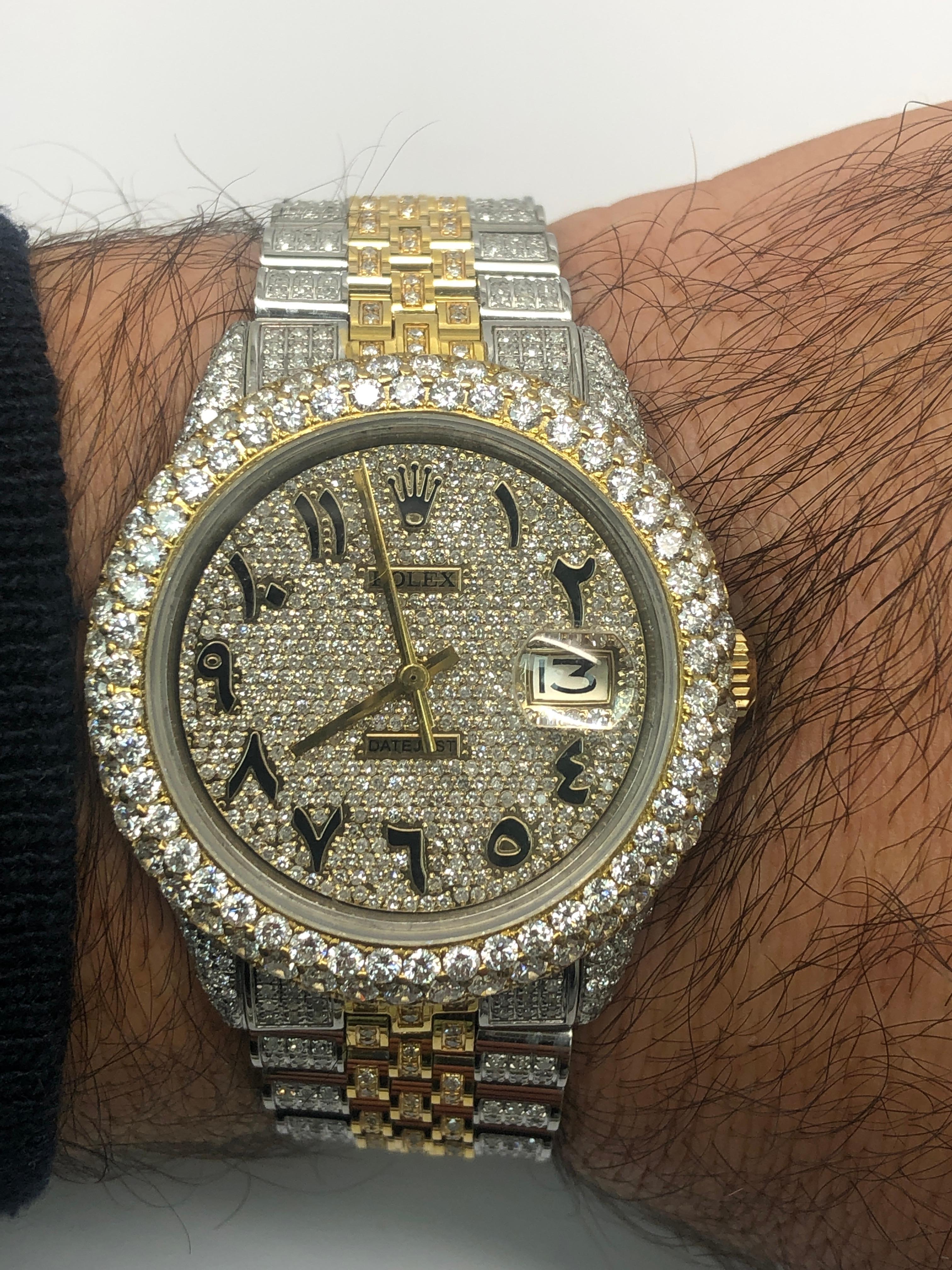iced out rolex arabic dial