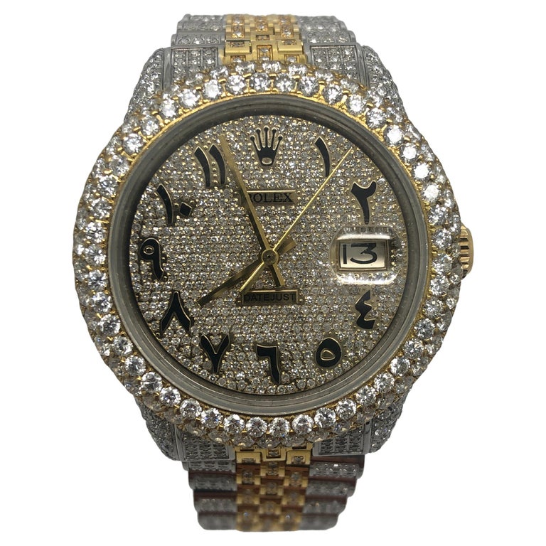 Custom Iced Out Rolex Datejust Arabic Dial Jubilee Wrist Watch For Sale at  1stDibs | rolex datejust arabic dial iced out, iced out arabic watch, rolex  cosmograph daytona arabic