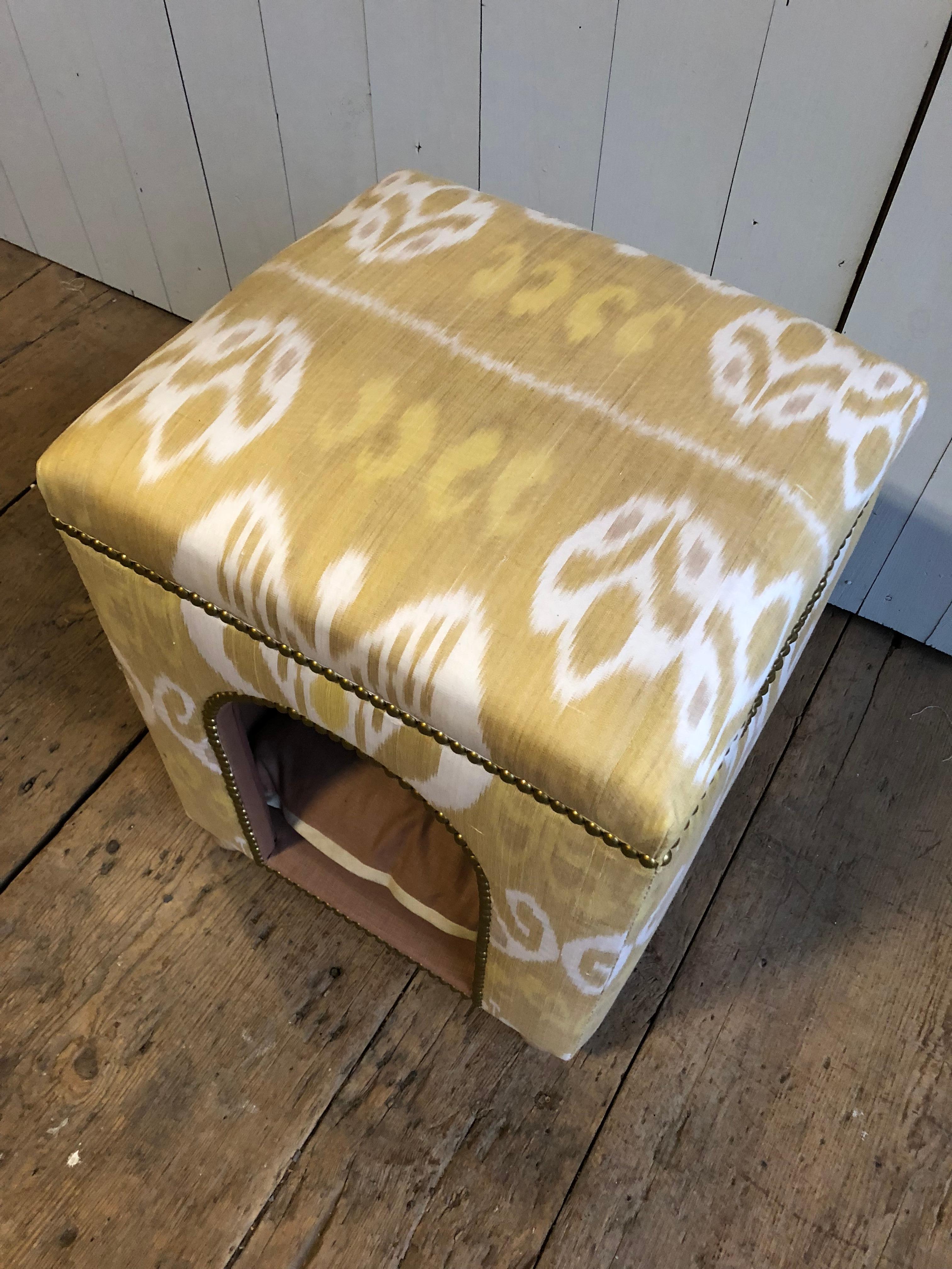 French Custom Ikat Dog Bed For Sale