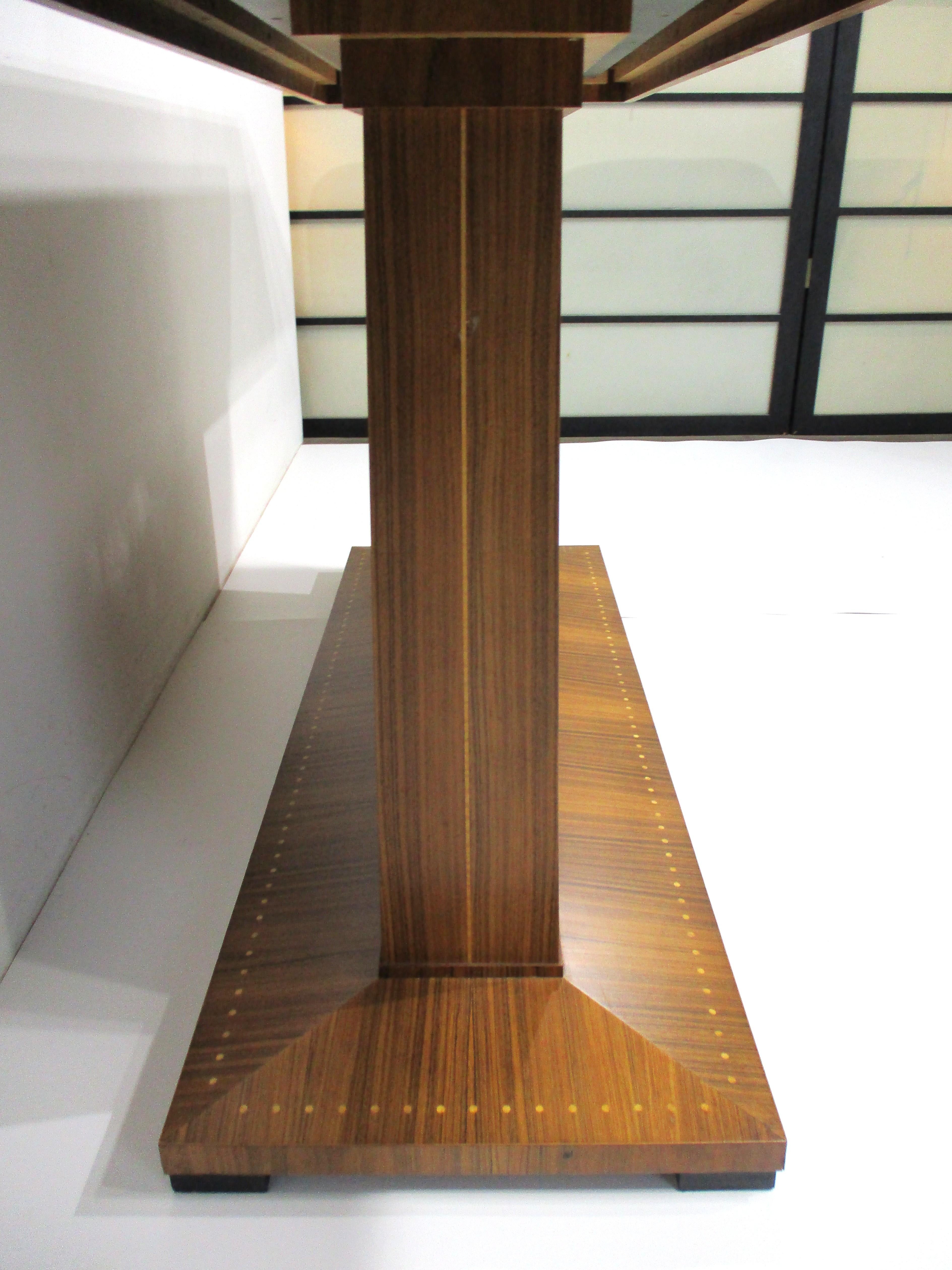Mastercraft Attributed Custom Indonesian Mahogany Mid Century Inlay Bar For Sale 5