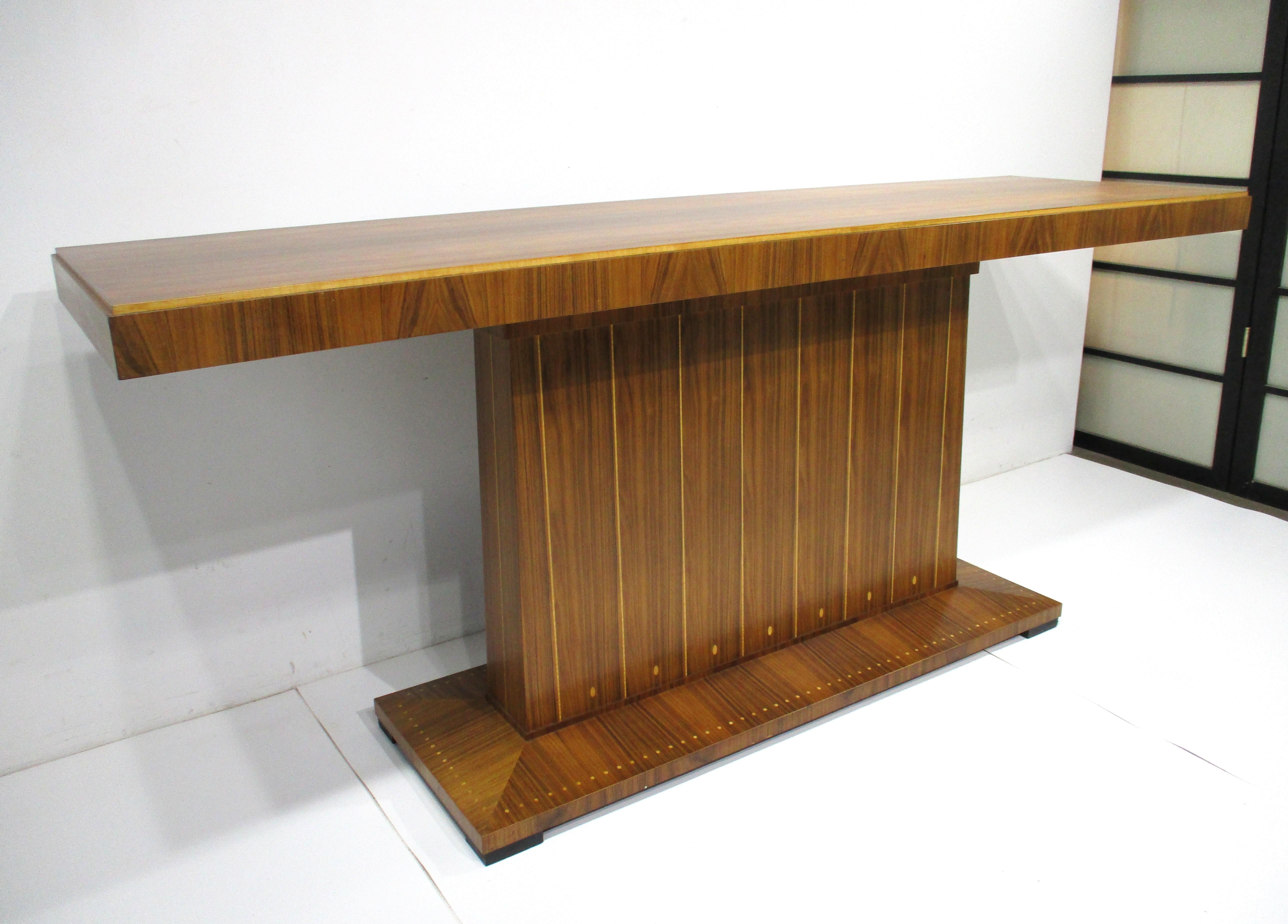 Mastercraft Attributed Custom Indonesian Mahogany Mid Century Inlay Bar For Sale 9