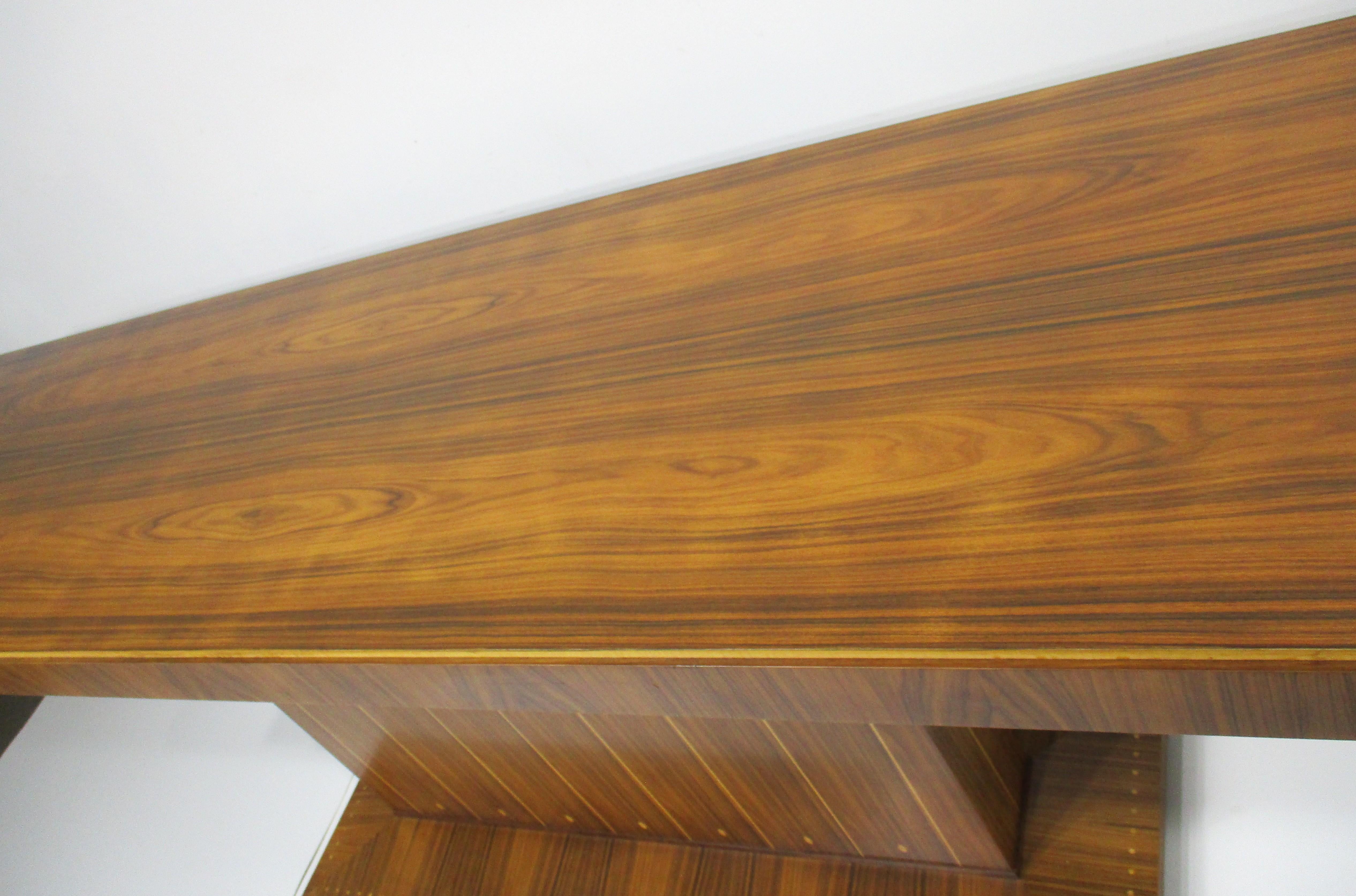 Mastercraft Attributed Custom Indonesian Mahogany Mid Century Inlay Bar For Sale 1