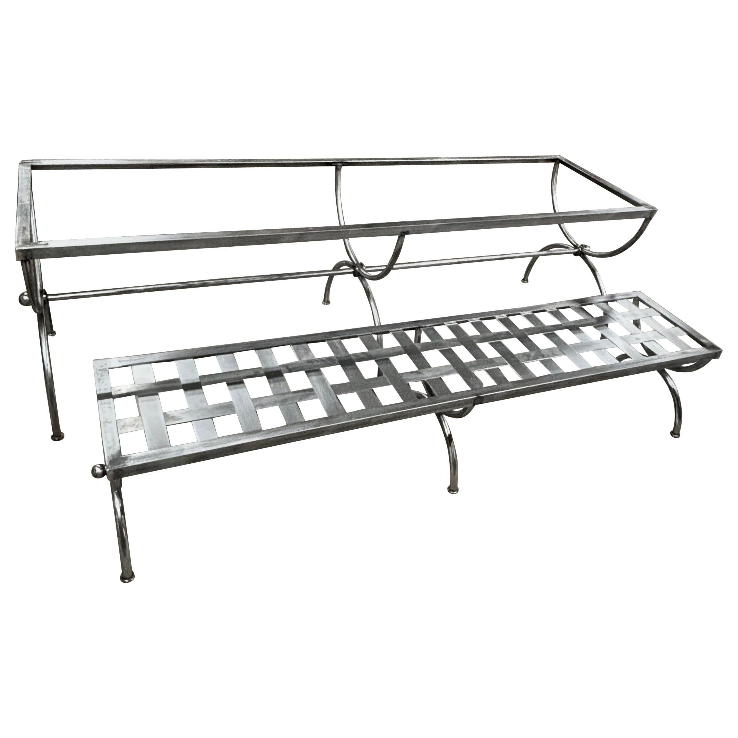 Custom Indoor or Outdoor Patio Dining Table and Bench by BH&A For Sale