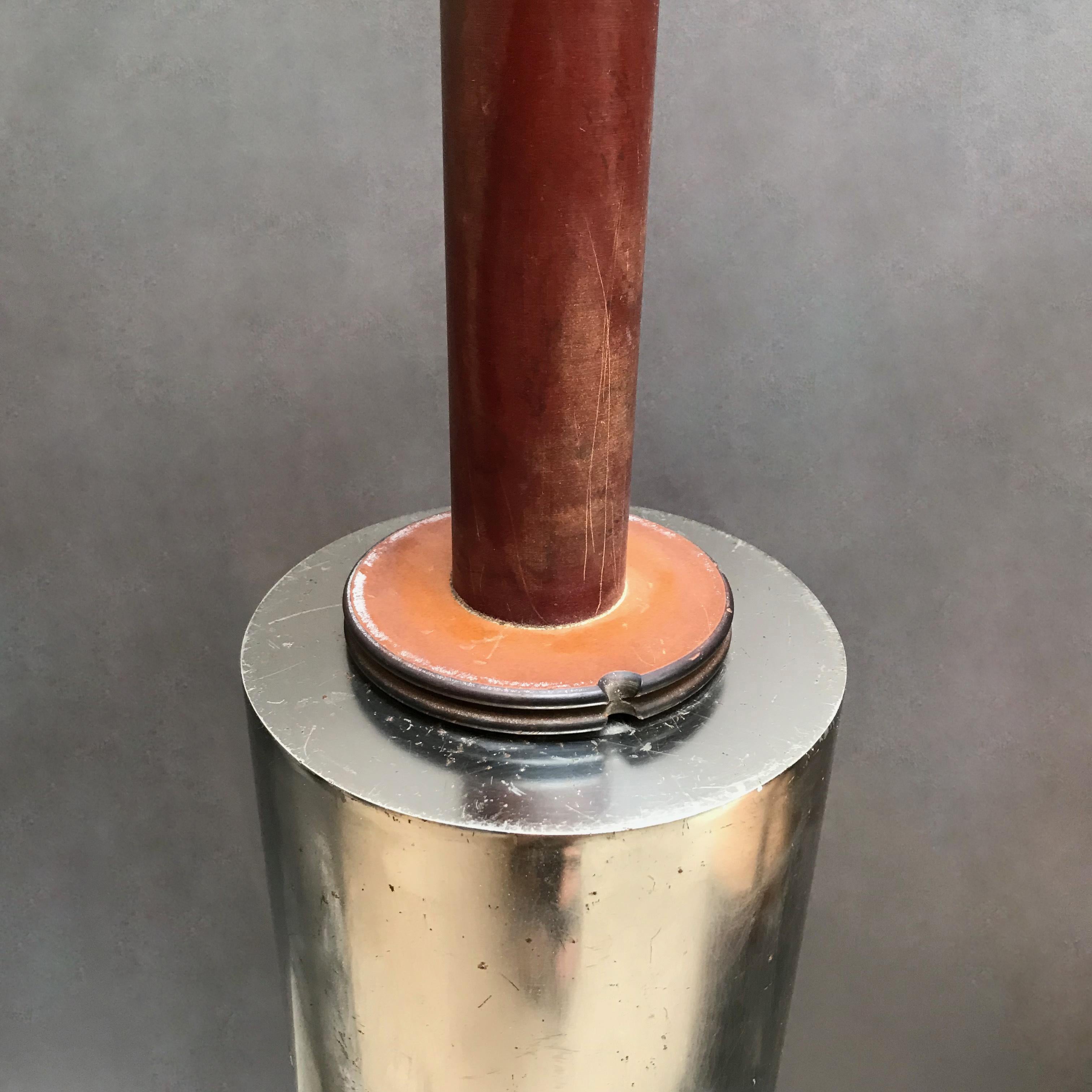 Custom Industrial Cylinder Pendant Light In Good Condition For Sale In Brooklyn, NY