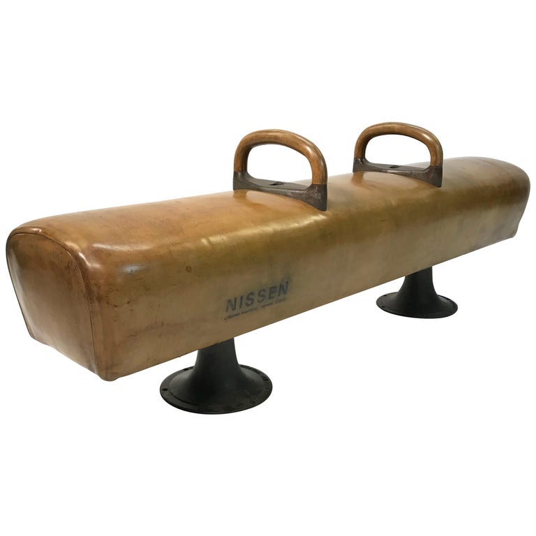 Custom Industrial Leather Pommel Horse Bench at 1stDibs