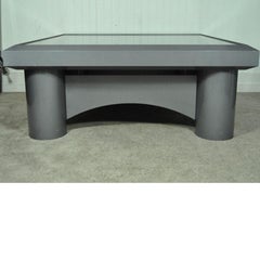 Custom Industrial Modern Large Aluminum Gun Metal 40" Square Coffee Table
