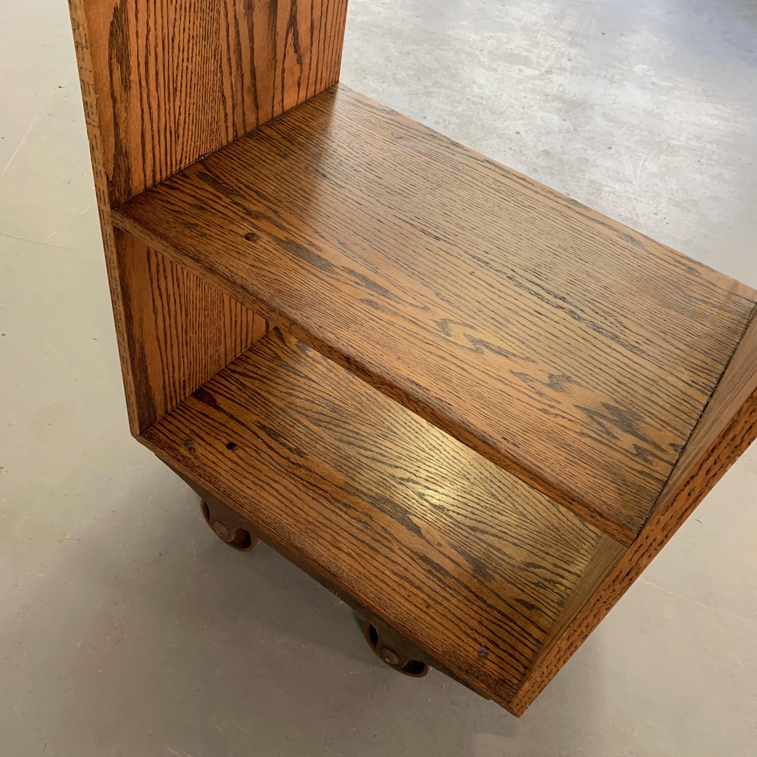 Ash Custom Industrial Rolling Open Bookcase Shelf Unit