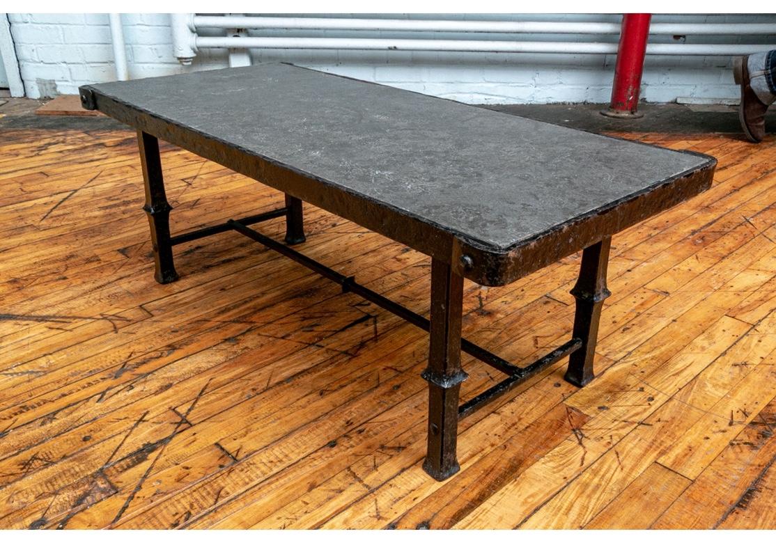 Custom Industrial Style Iron Base Cocktail Table 3