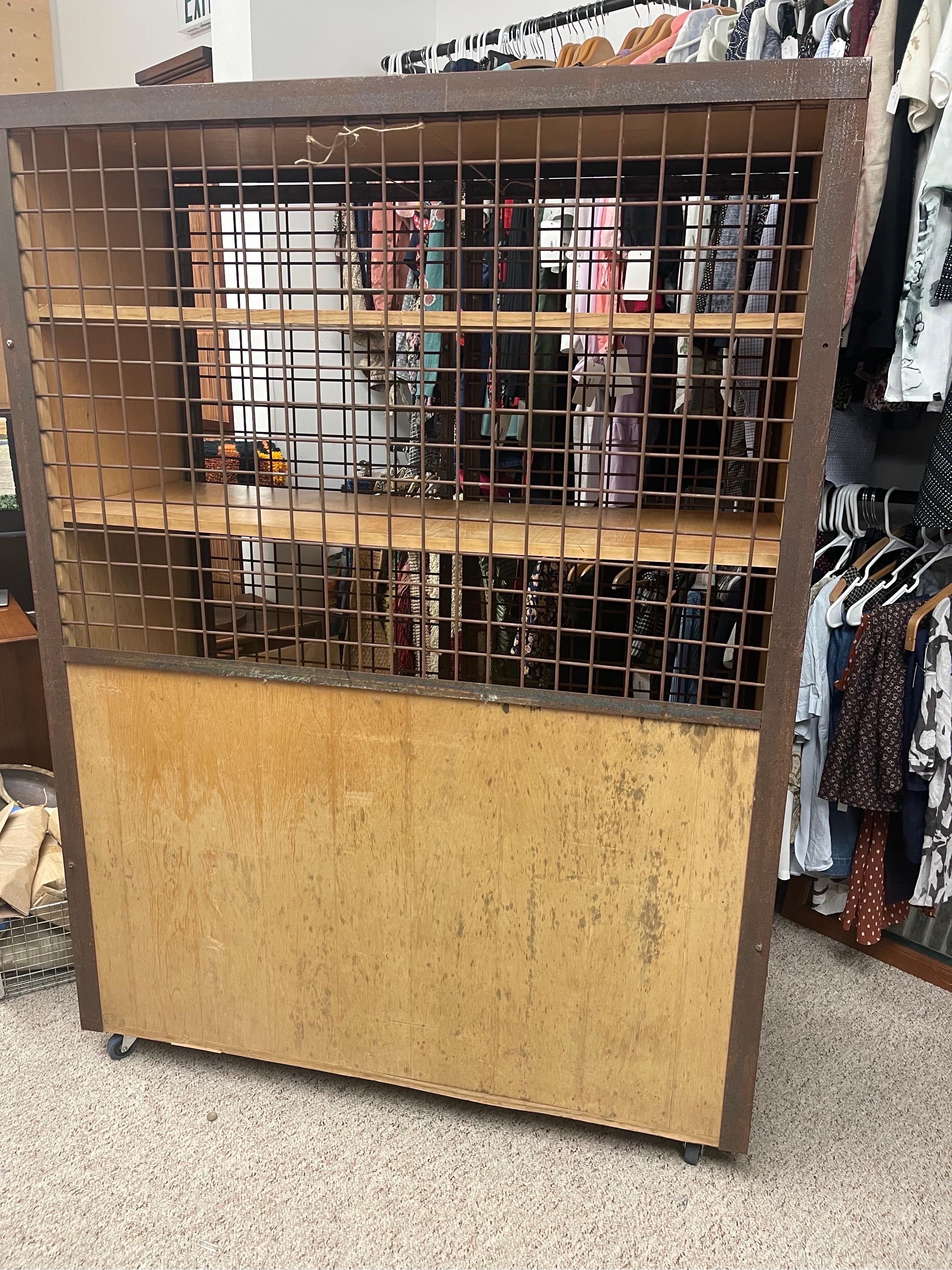 Custom Industrial Style Vintage Cabinet, Adjustable Shelf For Sale 1