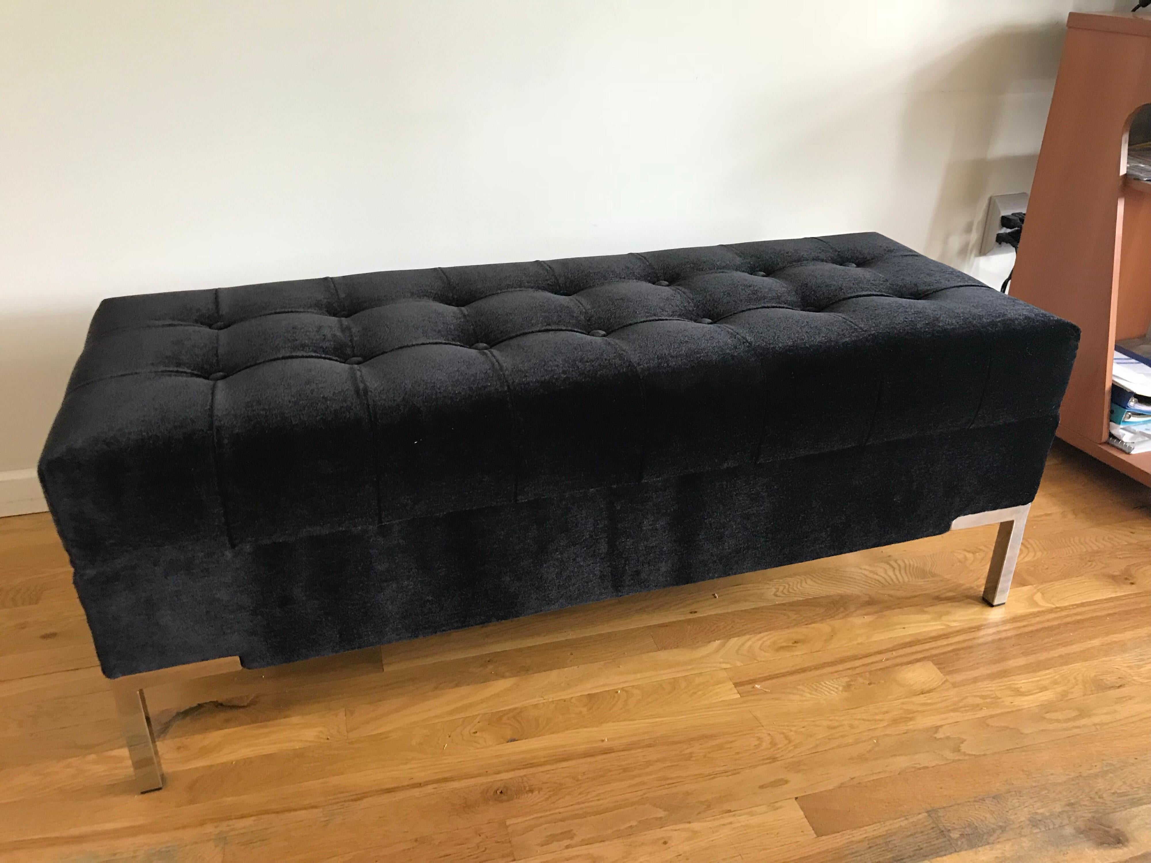 Mid-Century Modern Custom Integrated Leg Portulaca Bench