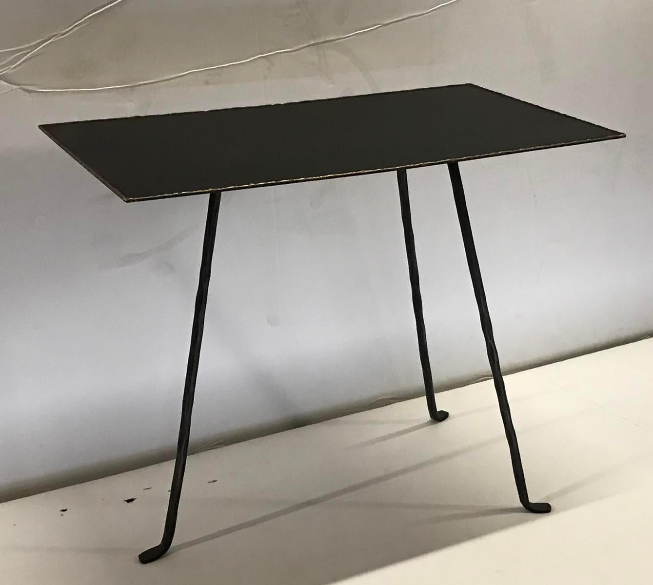 American Custom Iron and Bronze Side Tables