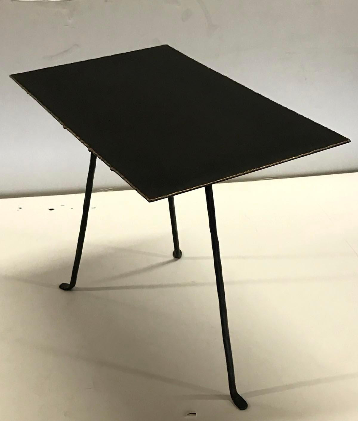 Custom Iron and Bronze Side Tables In New Condition In Los Angeles, CA
