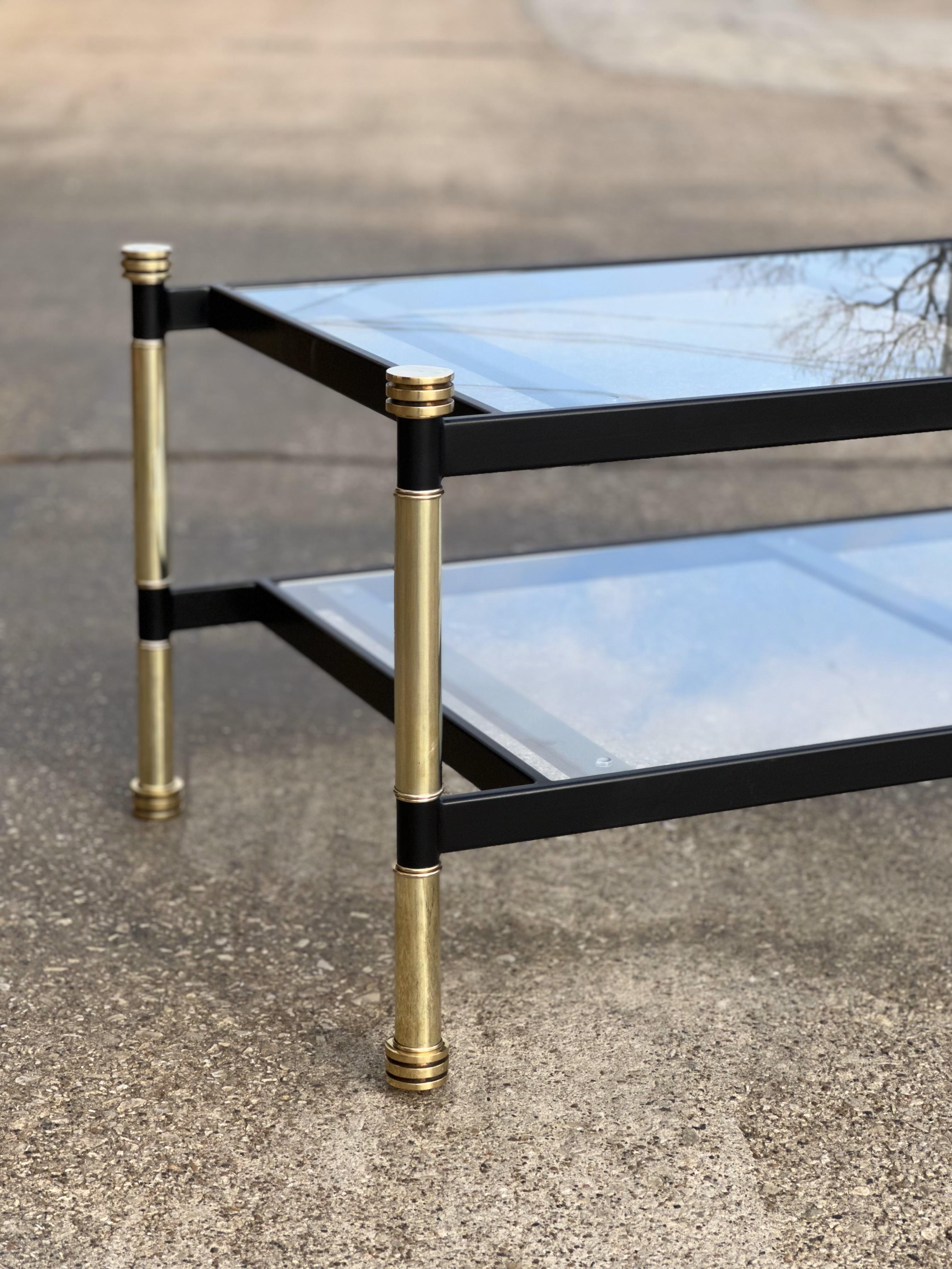 American Custom Iron & Brass Cocktail Table available in any color Ships in 3 weeks For Sale