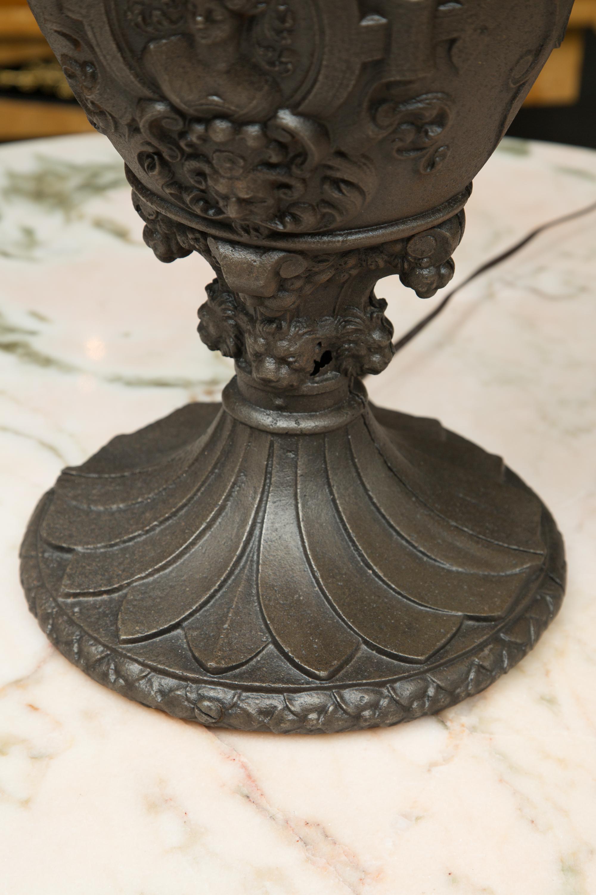 Custom Iron Table Lamp - Pair available In Good Condition For Sale In WEST PALM BEACH, FL