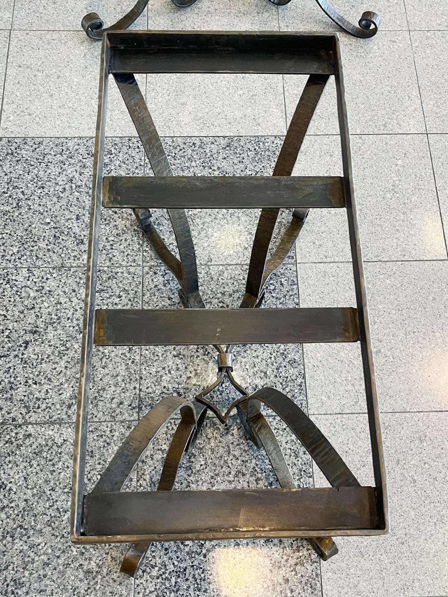 Custom Iron & White Carrara Marble Side Tables in the Style of René Drouet - A P For Sale 1
