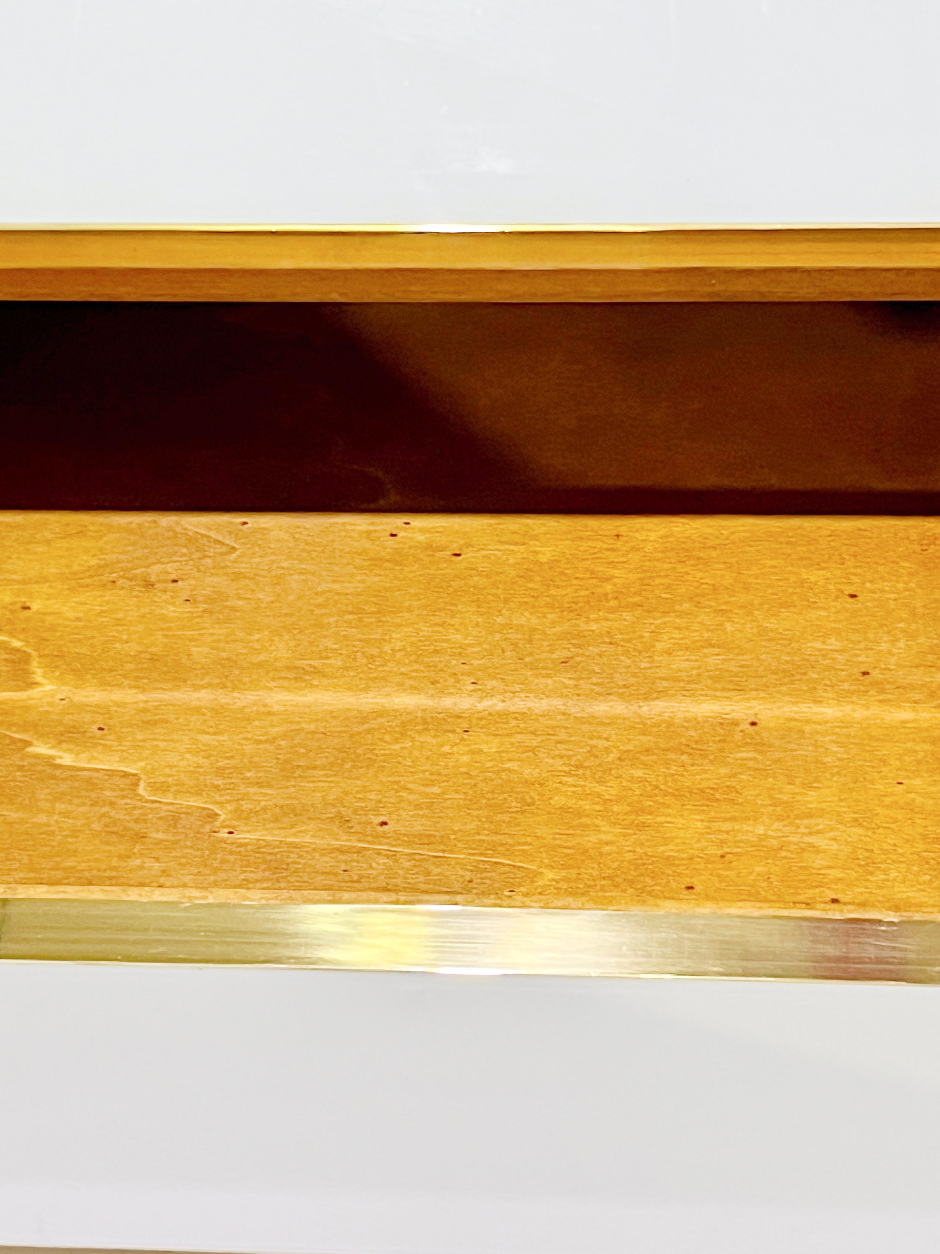Table basse à 2 tiroirs en verre blanc strié Blue Design italien sur mesure en vente 3