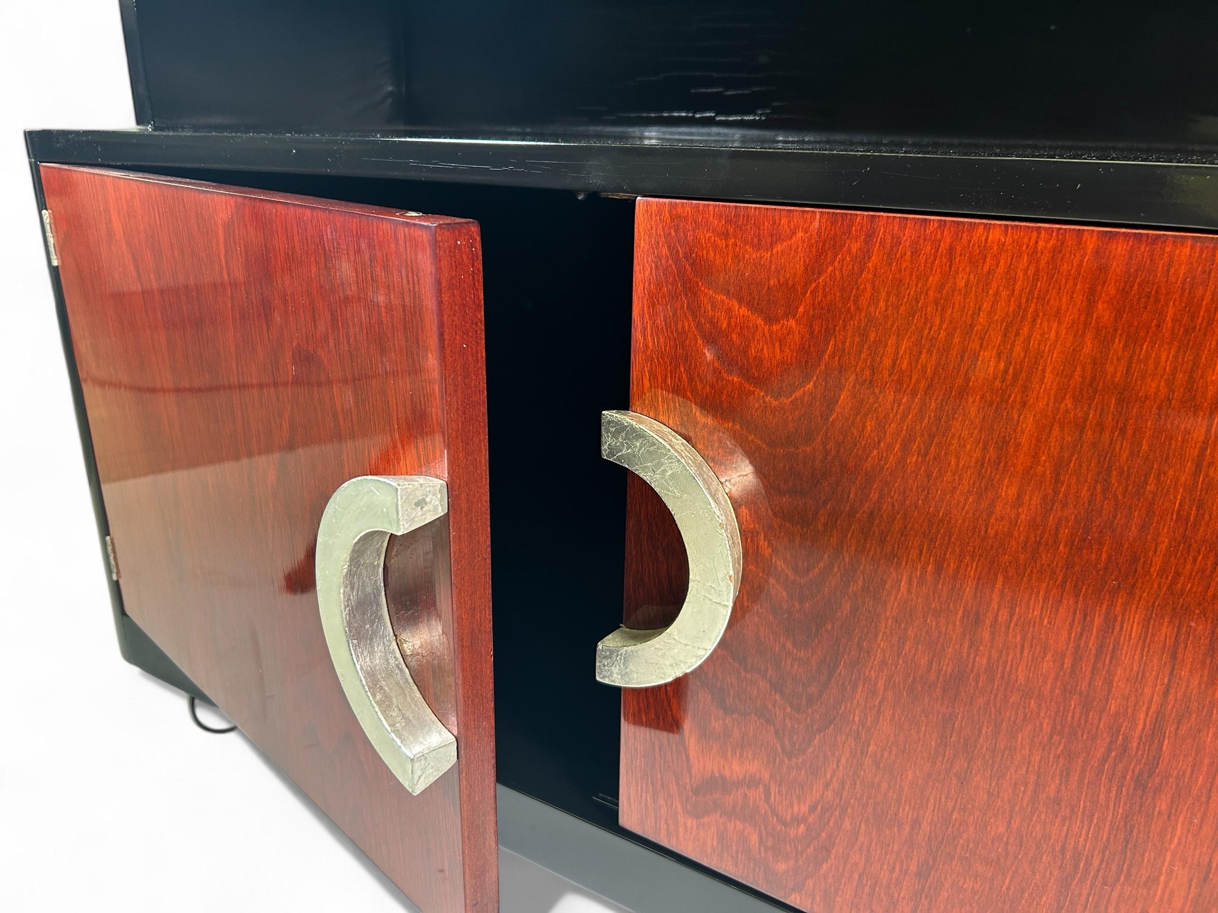 Italiano Carrello da bar in vetro italiano personalizzato nello stile di Saporiti in vendita