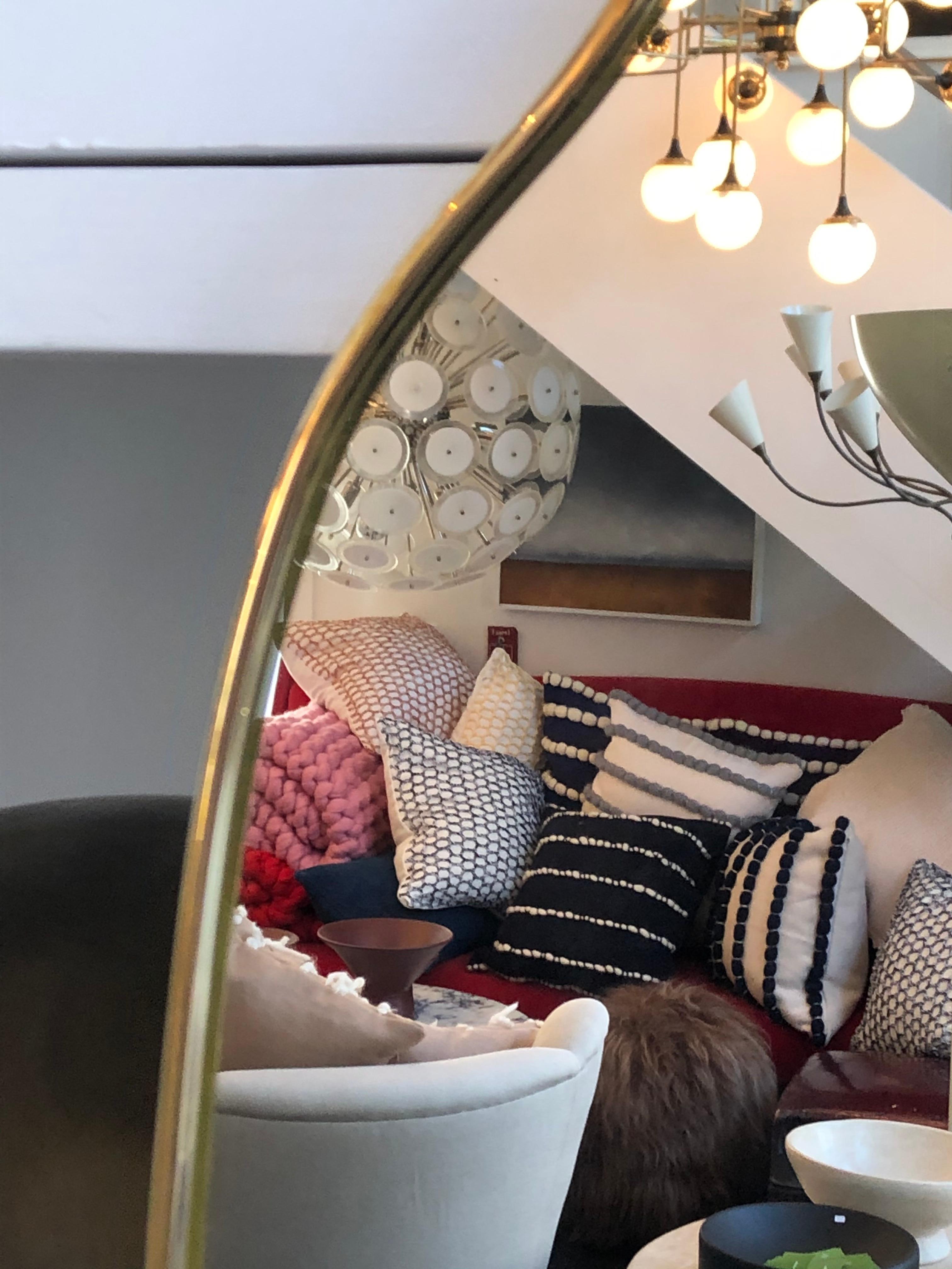 Custom Italian Brass Mirror by Le Lampade In New Condition In Sag Harbor, NY