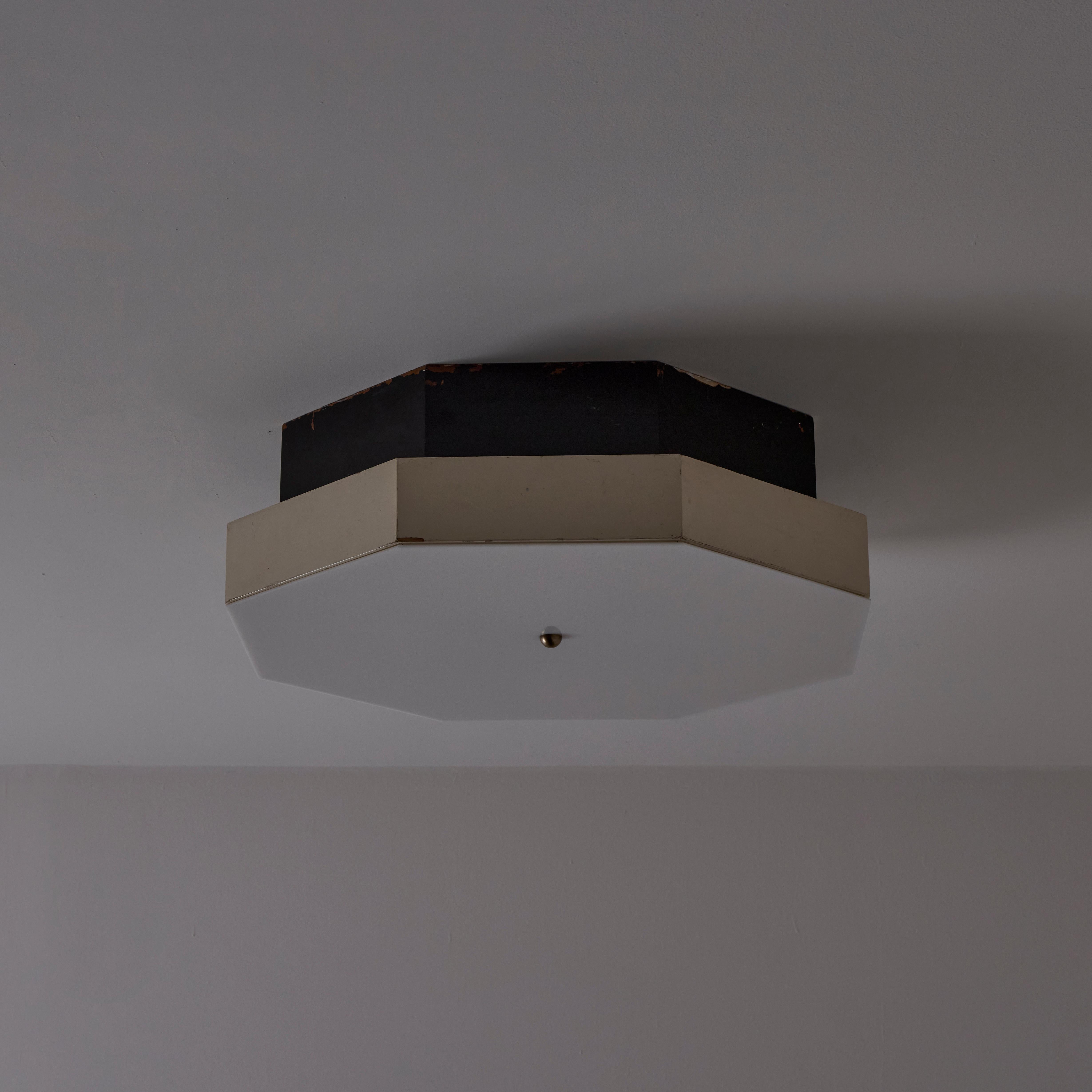 Enameled Custom Italian Ceiling Light For Sale